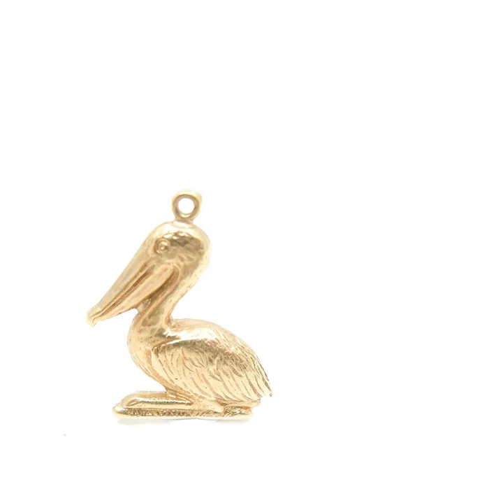 aliceeden Vintage 9ct Gold Pelican Charm Charm Necklaces