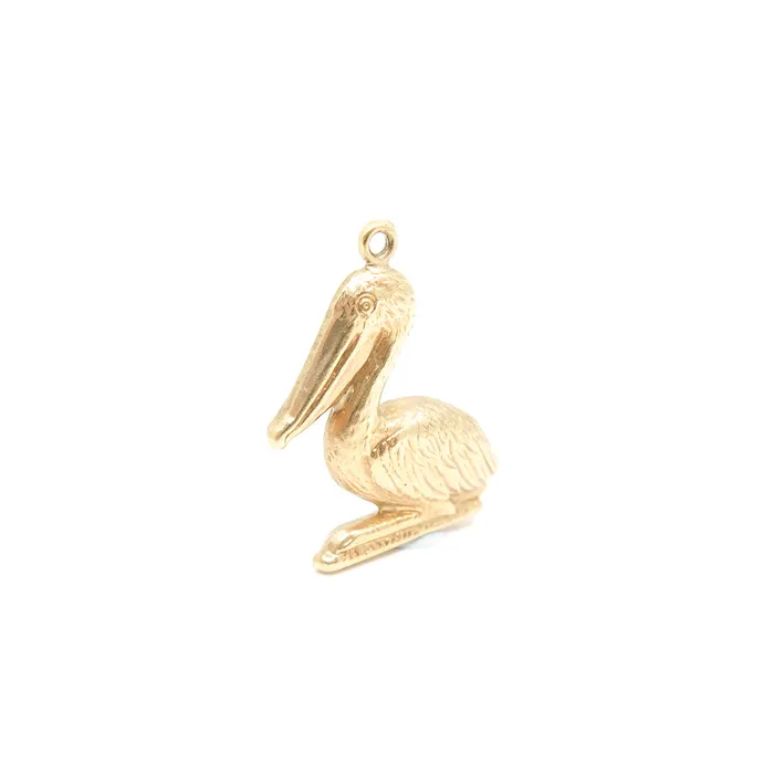aliceeden Vintage 9ct Gold Pelican Charm Charm Necklaces