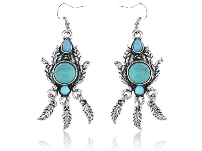 Alilang Earrings Petite Elements Peacock Plumage Post Earrings
