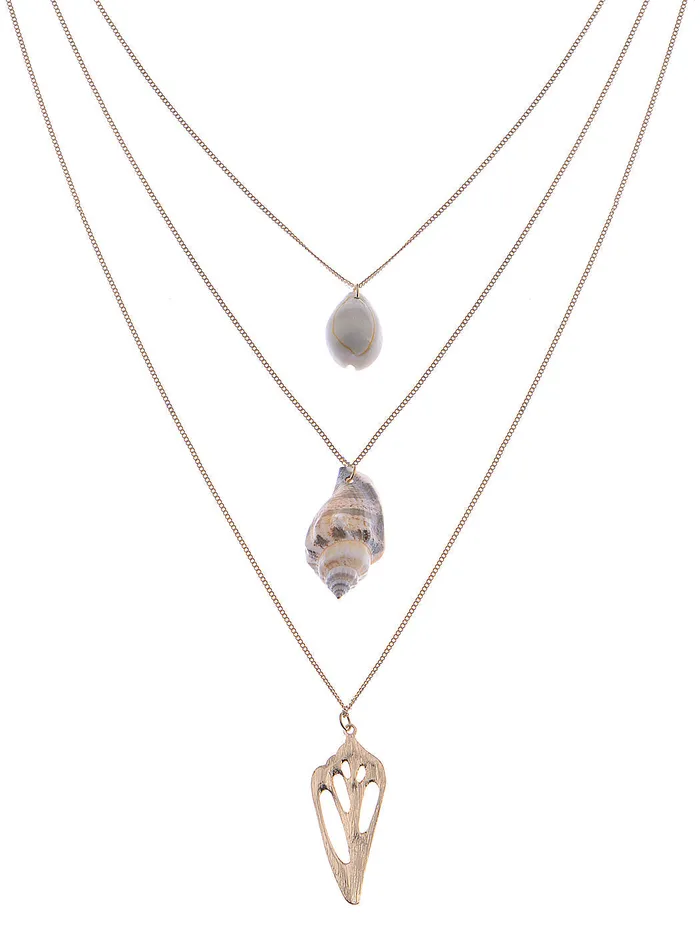 Alilang Necklaces Layered 2 Chains Dangling Textured Starfish Pendant Beach Bride Bib Necklace