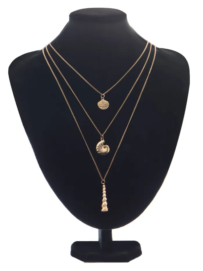 Alilang Necklaces Layered 2 Chains Dangling Textured Starfish Pendant Beach Bride Bib Necklace