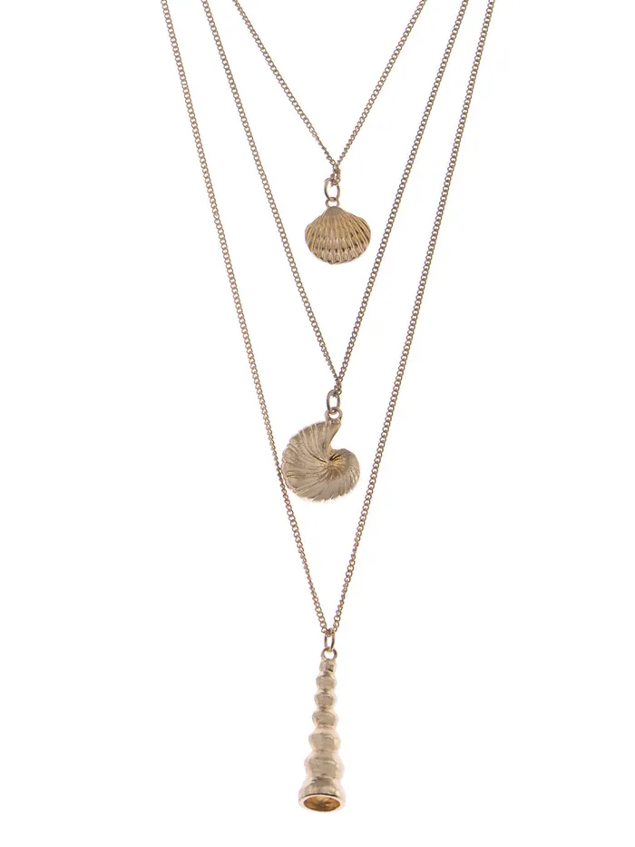 Alilang Necklaces Layered 2 Chains Dangling Textured Starfish Pendant Beach Bride Bib Necklace