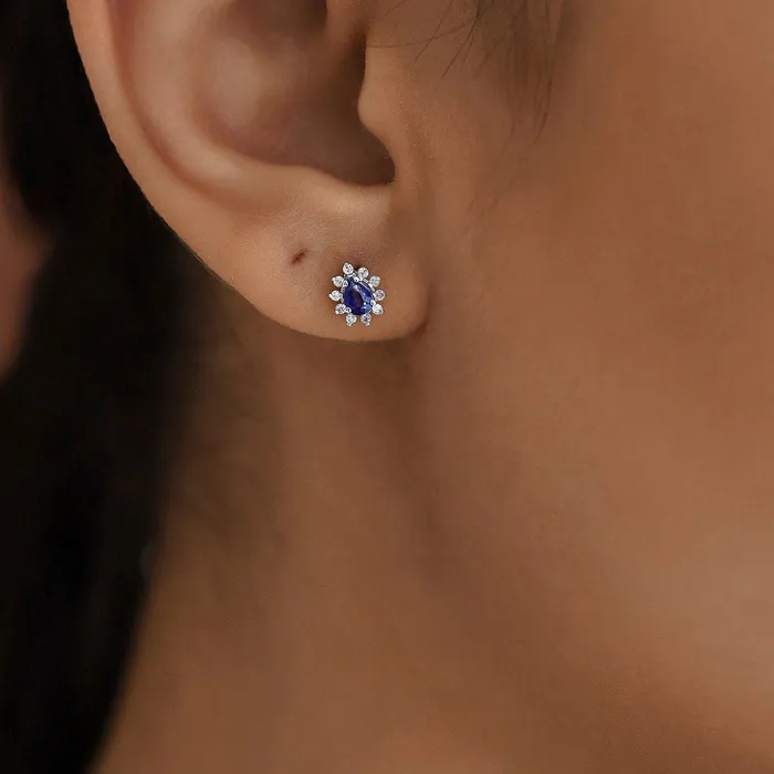 Earrings Gelin Diamond Diamond Sapphire Earrings