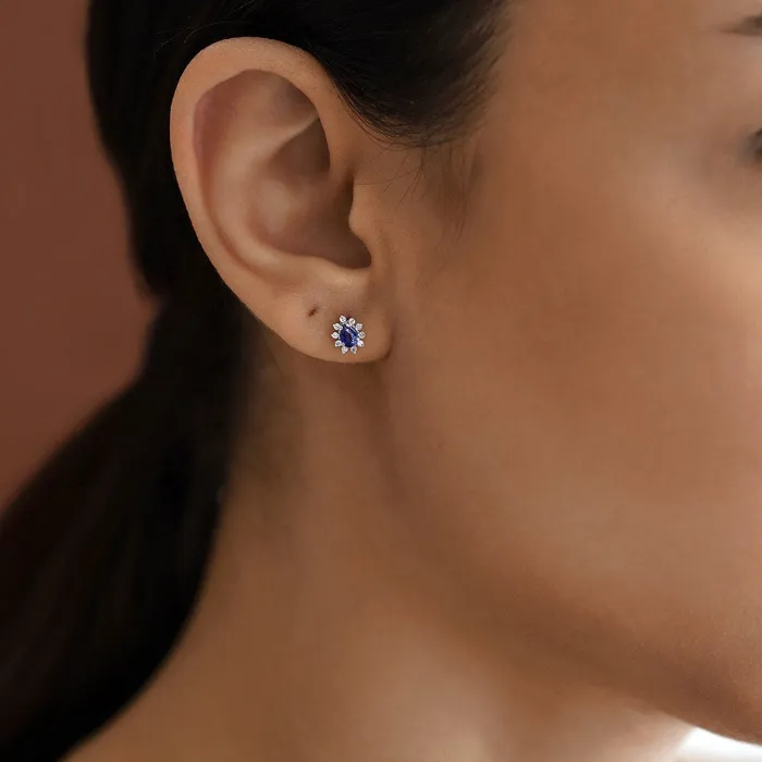 Earrings Gelin Diamond Diamond Sapphire Earrings