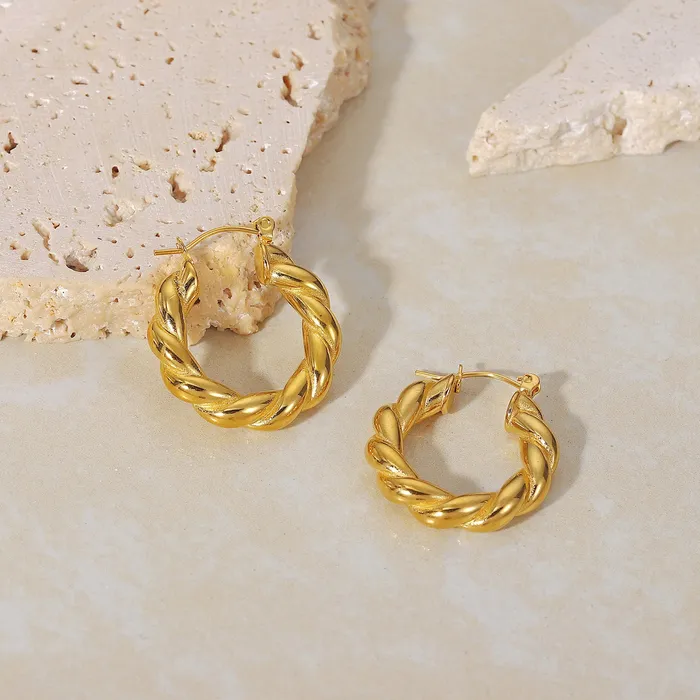 Earrings Refined by AnnaKaci Gold Wreath Hoop Earrings
