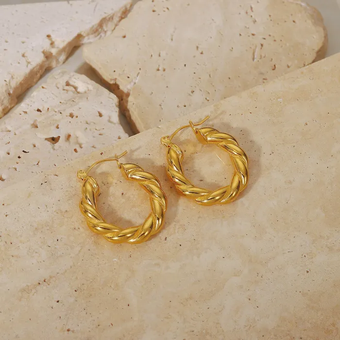 Earrings Refined by AnnaKaci Gold Wreath Hoop Earrings