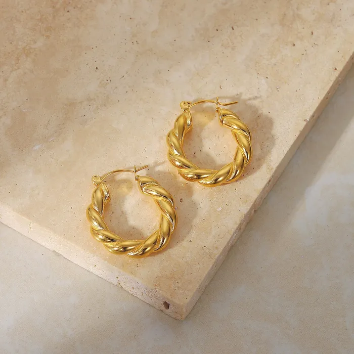 Earrings Refined by AnnaKaci Gold Wreath Hoop Earrings