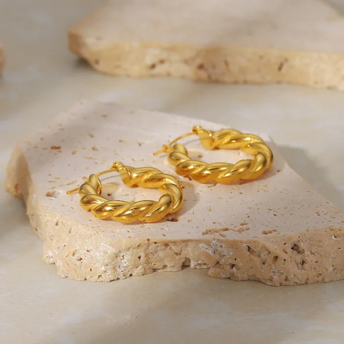 Earrings Refined by AnnaKaci Gold Wreath Hoop Earrings
