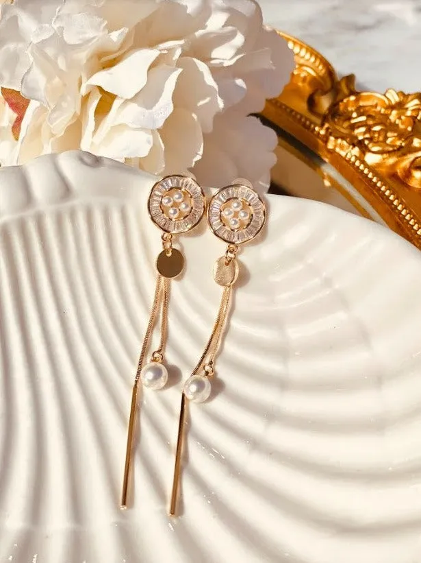 Earrings Refined by AnnaKaci Textured Circle Long Tassel Earrings Earrings Refined by AnnaKaci Textured Circle Long Tassel Earrings