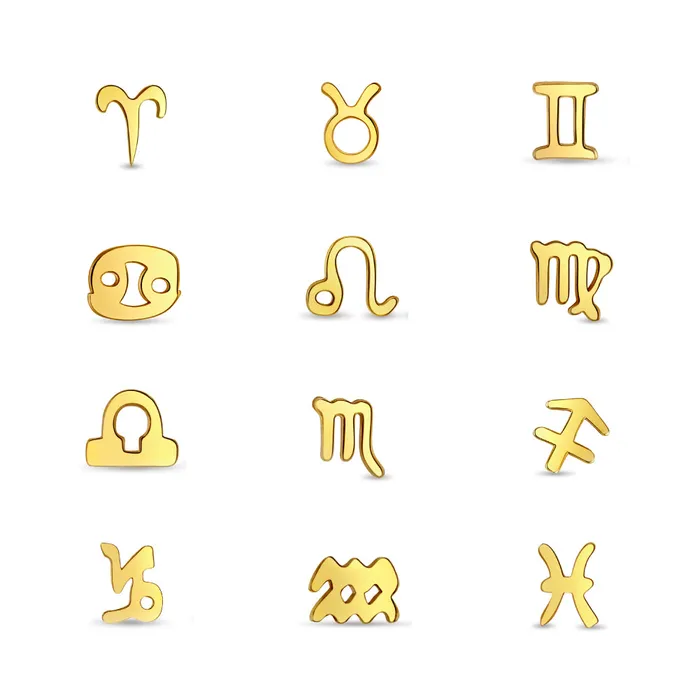 Earrings Split 14k Gold Dainty Aquarius Zodiac Baby Toddler Kids Earrings Safety Screw Back