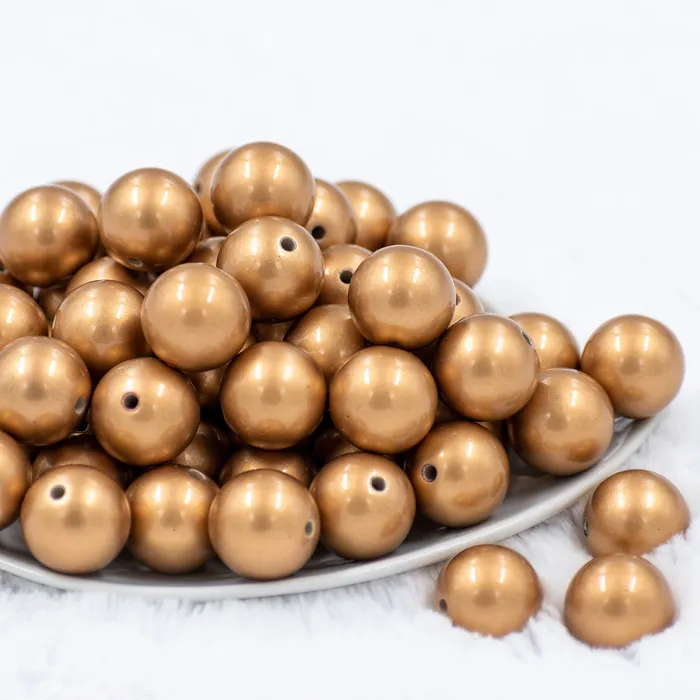 Earrings The BumbleBead Company 20mm Gold Faux Pearl Chunky Acrylic Bubblegum Beads Earrings The BumbleBead Company 20mm Gold Faux Pearl Chunky Acrylic Bubblegum Beads