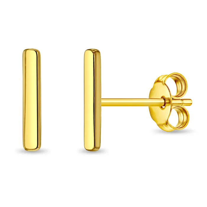 Earrings Womens Earrings 14k Gold Thin Bar Womens Earrings
