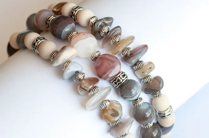 Fierce Lynx Designs Bracelets Heritage Lynx Botswana Agate Bracelet Set