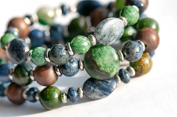Fierce Lynx Designs Bracelets Sustainable Lynx Dumortierite and Verdite Bracelet Set