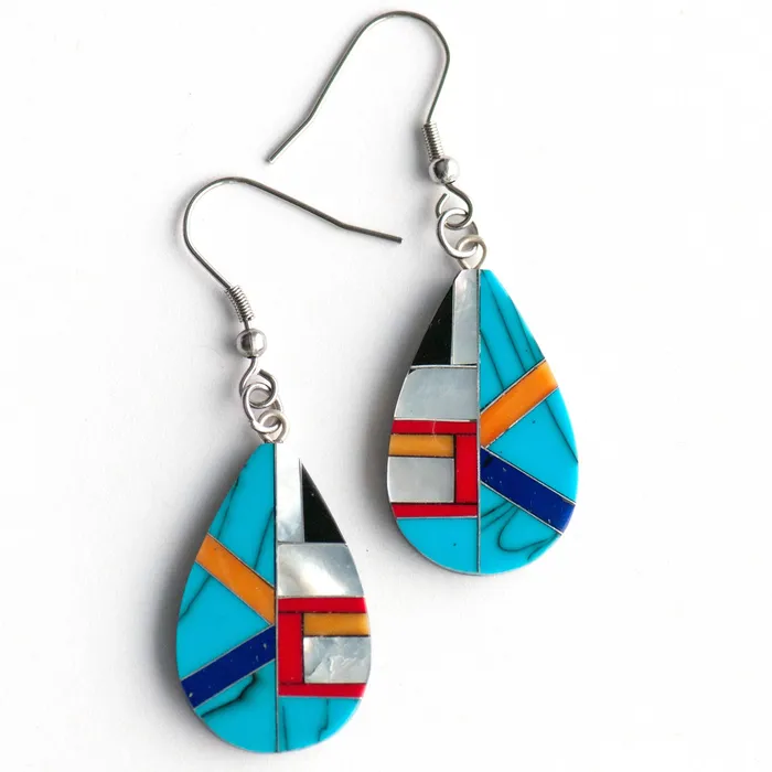 Fierce Lynx Designs Earrings Turquoise Pearl Teardrop Earrings