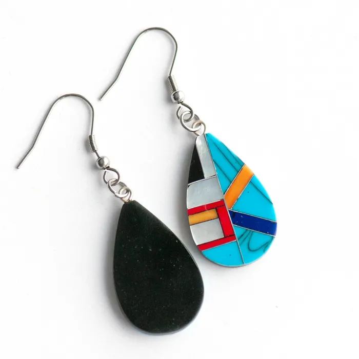 Fierce Lynx Designs Earrings Turquoise Pearl Teardrop Earrings