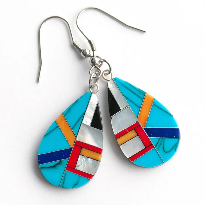 Fierce Lynx Designs Earrings Turquoise Pearl Teardrop Earrings