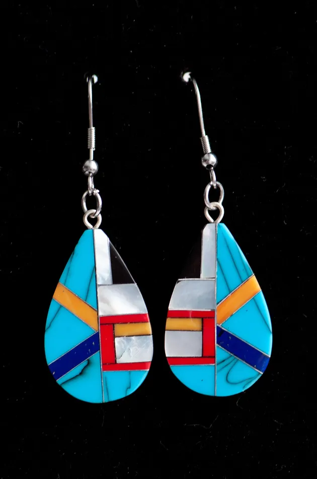 Fierce Lynx Designs Earrings Turquoise Pearl Teardrop Earrings