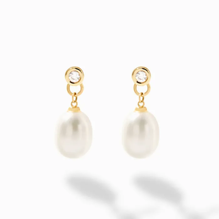 Gelin Diamond Earrings Pearl Drop Earrings