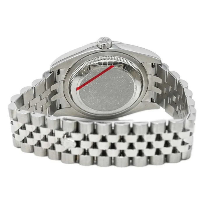 Happy Jewelers Bracelets Rolex Datejust Stainless Steel 36mm Silver Diamond Dial Watch Ref 116234