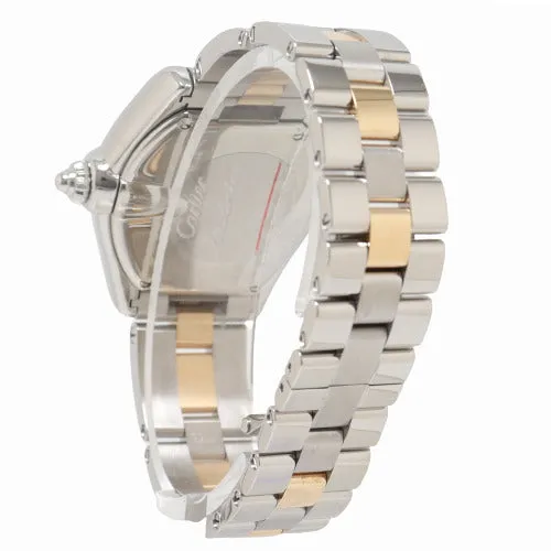 Happy Jewelers Cartier Ladies Roadster Stainless Steel and Yellow Gold 31mm x 37 Silver Roman Dial Watch Reference 2675 Earrings
