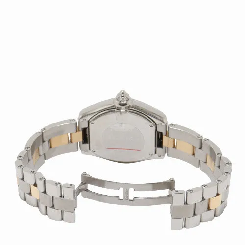 Happy Jewelers Cartier Ladies Roadster Stainless Steel and Yellow Gold 31mm x 37 Silver Roman Dial Watch Reference 2675 Earrings