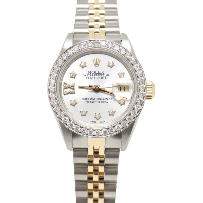 Happy Jewelers Earrings Rolex Datejust Yellow Gold Steel 26m Silver Diamond Dial Watch Reference 69173 Happy Jewelers Earrings Rolex Datejust Yellow Gold Steel 26m Silver Diamond Dial Watch Reference 69173