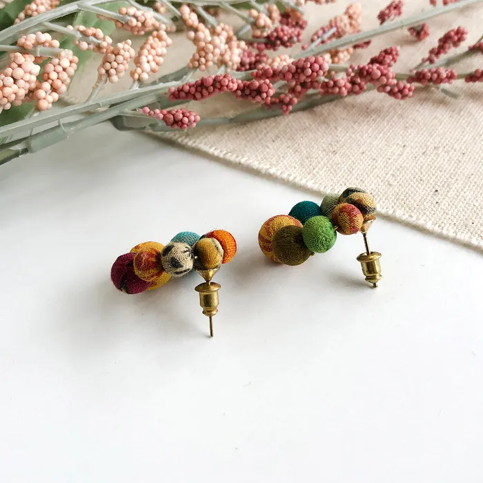 Kantha Hoop Posts WorldFinds Earrings