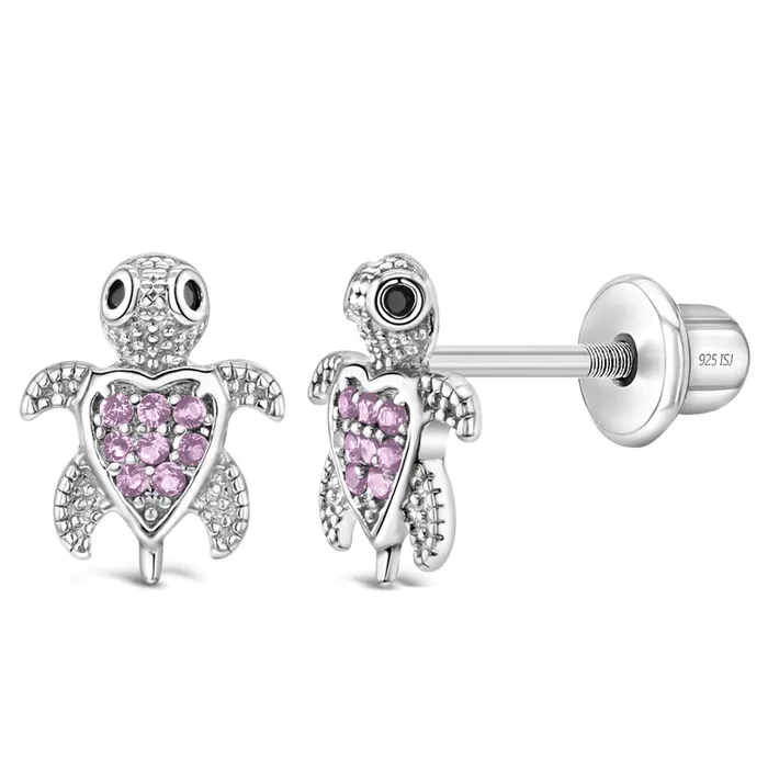 Kids Screw Back Earrings Earrings Adorable Turtle Kids Childrens Girls Earrings Screw Back Cubic Zirconia Sterling Silver Kids Screw Back Earrings Earrings Adorable Turtle Kids Childrens Girls Earrings Screw Back Cubic Zirconia Sterling Silver