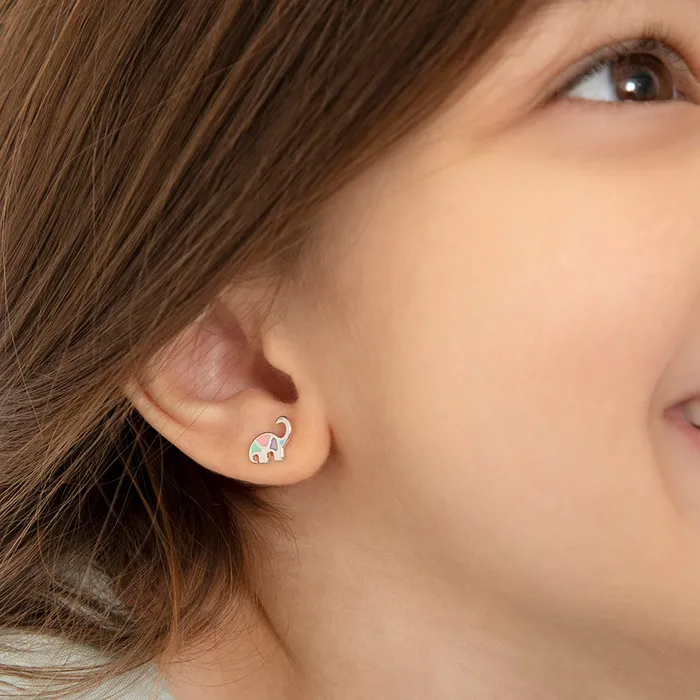 My Dinosaur Friend Kids Childrens Girls Jewelry Set Enamel Sterling Silver Kids Jewelry Sets Earrings