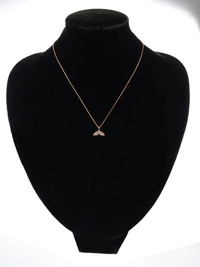 Necklaces Alilang 14K Gold Plated Cubic Zirconia Crystals Mermaid Tail Necklace