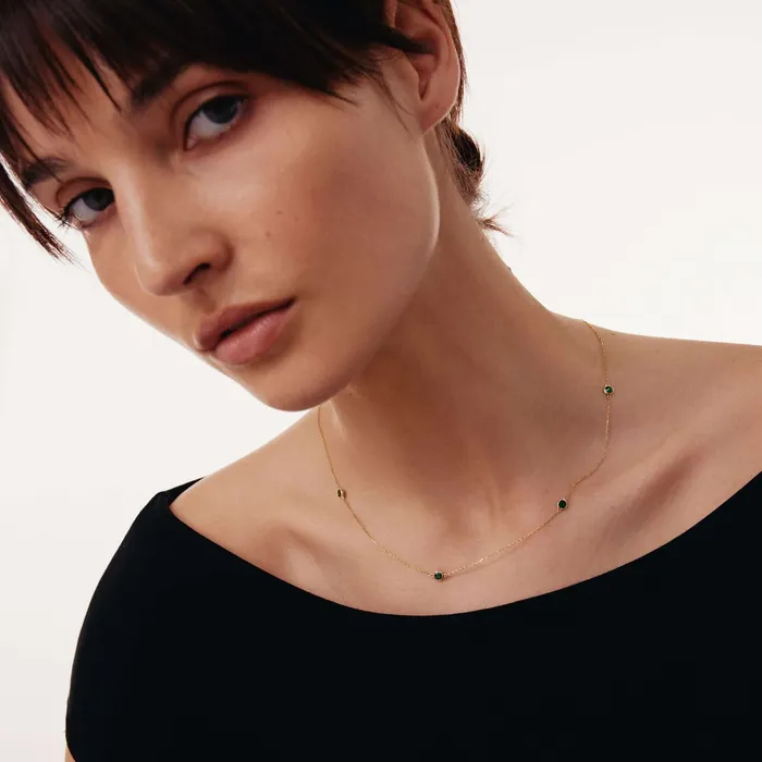 Necklaces Emerald Station Necklace Gelin Diamond