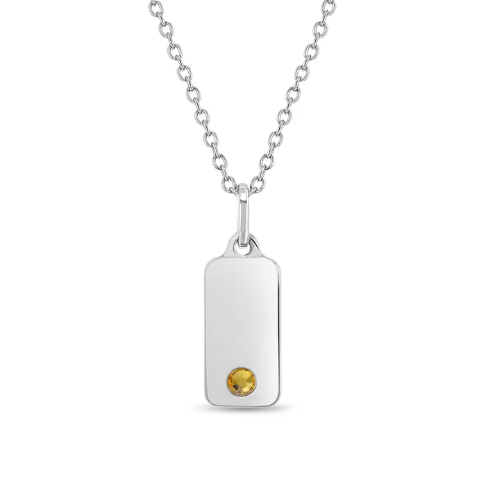Necklaces Kids Necklaces Pendants Engravable Square Birthstone Kids Teen PendantNecklace Sterling Silver
