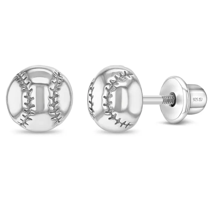 Polished Baseball Kids Childrens Girls Earrings Screw Back Sterling Silver Kids Screw Back Earrings Earrings Polished Baseball Kids Childrens Girls Earrings Screw Back Sterling Silver Kids Screw Back Earrings Earrings