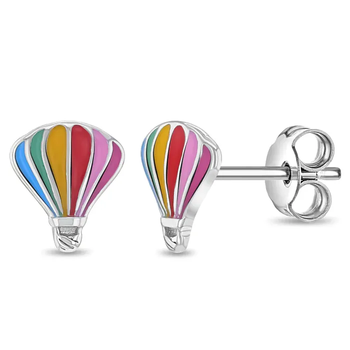 Radiant Hot Air Balloon Kids Children Girl Earrings Enamel Sterling Silver Kids Stud Earrings Earrings Radiant Hot Air Balloon Kids Children Girl Earrings Enamel Sterling Silver Kids Stud Earrings Earrings
