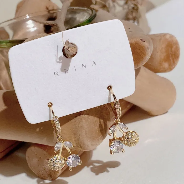Refined by AnnaKaci Earrings Diamond Cherry Earrings Refined by AnnaKaci Earrings Diamond Cherry Earrings