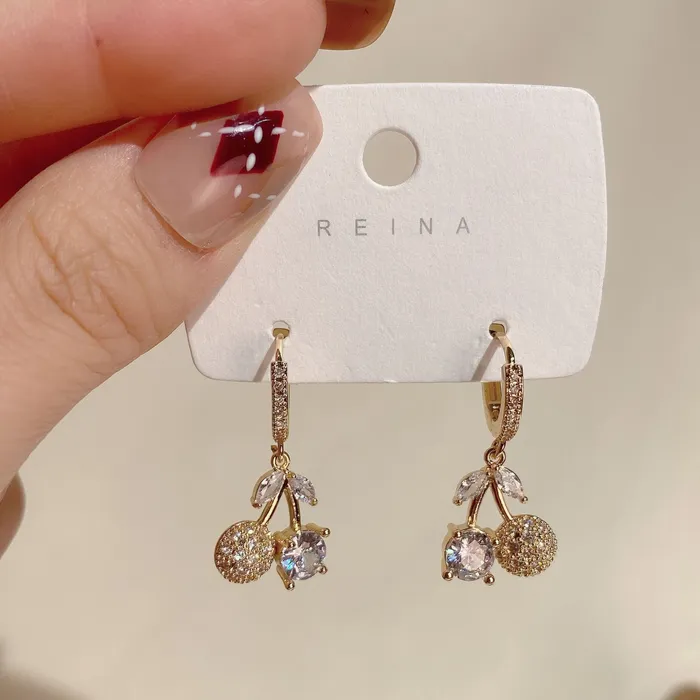 Refined by AnnaKaci Earrings Diamond Cherry Earrings Refined by AnnaKaci Earrings Diamond Cherry Earrings