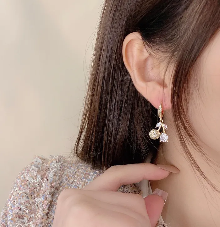 Refined by AnnaKaci Earrings Diamond Cherry Earrings Refined by AnnaKaci Earrings Diamond Cherry Earrings
