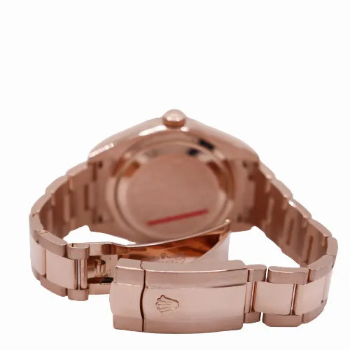 Rolex Mens SkyDweller 18K Rose Gold 42mm Rhodium Stick Dial Watch Ref 326935 Happy Jewelers Earrings