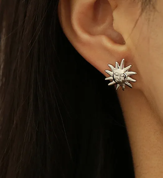 Sun Face Ear Studs Refined by AnnaKaci Earrings