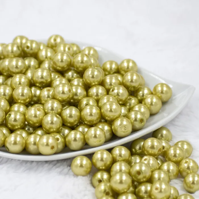 The BumbleBead Company Earrings 12mm Pear Green Faux Pearl Acrylic Bubblegum Beads 20 Count The BumbleBead Company Earrings 12mm Pear Green Faux Pearl Acrylic Bubblegum Beads 20 Count