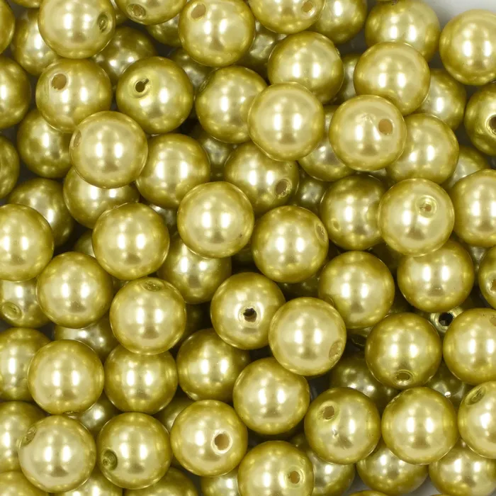 The BumbleBead Company Earrings 12mm Pear Green Faux Pearl Acrylic Bubblegum Beads 20 Count