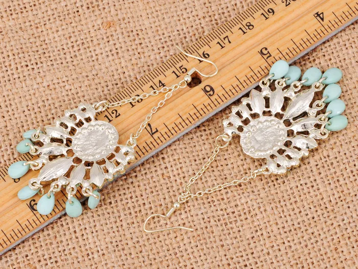 Vintage Bohemian Dangle Earrings Pendant Earrings Blue Bead Pendant Earrings For Women And Girls Alilang Earrings Vintage Bohemian Dangle Earrings Pendant Earrings Blue Bead Pendant Earrings For Women And Girls Alilang Earrings