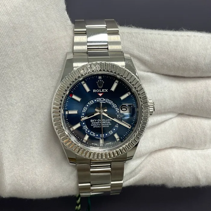 Watches Happy Jewelers Rolex SkyDweller 42mm Blue Dial Watch Ref 326934