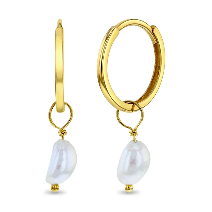 Womens Earrings 14k Gold Freshwater Pearl Hoop Earrings Womens Earrings Earrings Womens Earrings 14k Gold Freshwater Pearl Hoop Earrings Womens Earrings Earrings