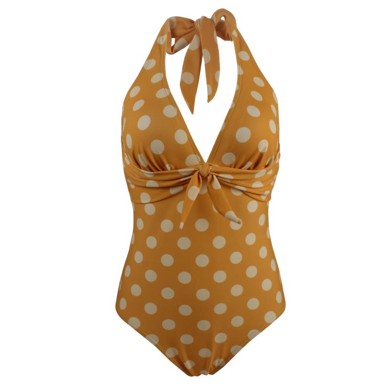 Beachwear | Womens Amber polka-dot stretch-crepe halterneck swimsuit Beachwear Beachwear