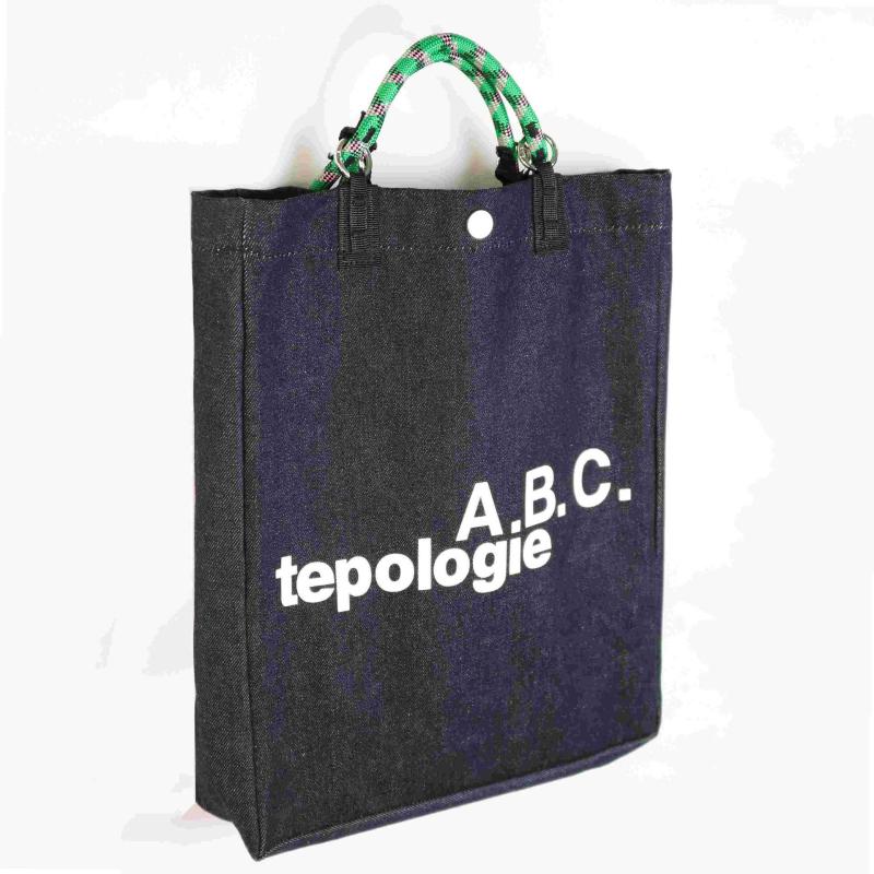 Top-Handle Bags | Womens Embossed distressed metallic denim tote Bags Top-Handle Bags