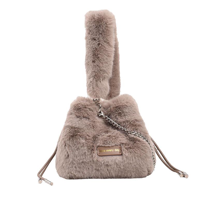 Tote Bags | Womens Chain-embellished faux fur tote Bags Top-Handle Bags